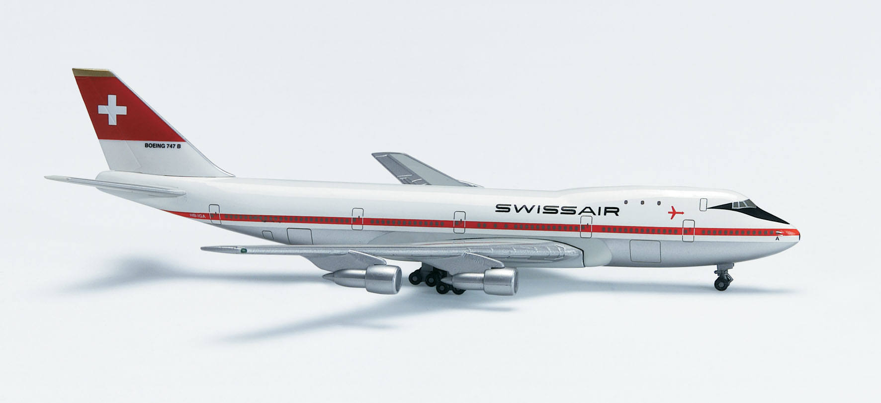 Avion Miniature Swissair Blanc – Échelle 1/500 – Marque JET LINER – Réf. A8511312B – En Zamac
